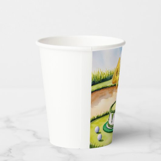 ゴルフケーキとゴルファーのためのゴルフ40th誕生日 紙コップ (右)