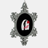 ゴルフゲームはおもしろいアンチトランプ スノーフレークピューターオーナメント (左)