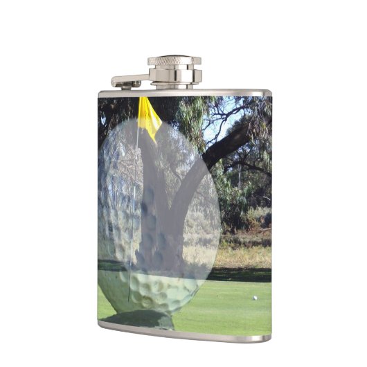 ゴルフゲーム組成物、ビニル包まれたスキットル フラスク (左)