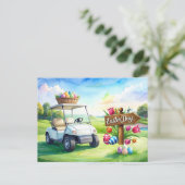 ゴルフコースでのイースター休暇 シーズンポストカード (スタンド正面)