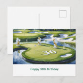 ゴルフコースでの30歳の誕生日 ポストカード (正面/裏面)