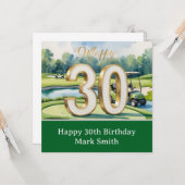 ゴルフコースで30歳の誕生日を祝おう カード (正面/裏面インサイチュ)