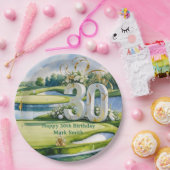 ゴルフコースで30歳の誕生日を祝おう ペーパープレート (パーティー)