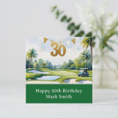 ゴルフコースで30歳の誕生日 カード (スタンド正面)