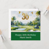 ゴルフコースで30歳の誕生日 カード (正面/裏面インサイチュ)