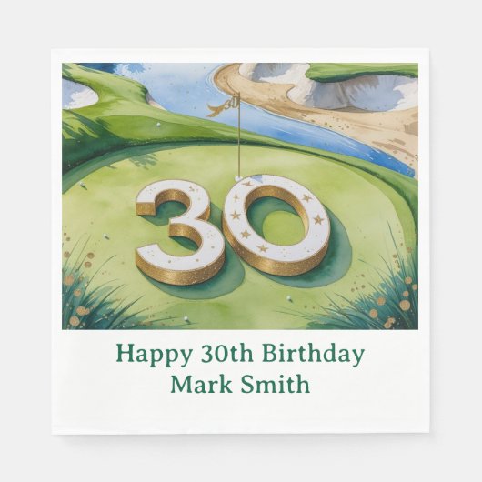 ゴルフコースで30歳の誕生日 スタンダードランチョンナプキン (正面)