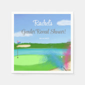 ゴルフコースとバンカージェンダーが赤ちゃんシャワーを明らかにする スタンダードカクテルナプキン (正面)