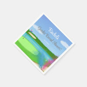 ゴルフコースとバンカージェンダーが赤ちゃんシャワーを明らかにする スタンダードカクテルナプキン (角)