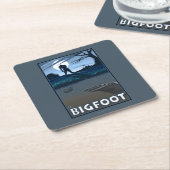 ゴルフコースによる大きい足の歩く スクエアペーパーコースター (アングル)