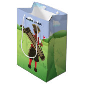 ゴルフコースのおもしろいのパーソナライズなゴルファー ミディアムペーパーバッグ (正面アングル)