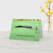 ゴルフコースのカスタムな挨拶状のわに カード (黄色い花)