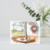 ゴルフコースのクラブハウスからゴルフのクリスマス シーズンポストカード (スタンド正面)