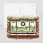 ゴルフコースのクラブハウスからゴルファーにクリスマスの挨拶 シーズンポストカード (正面/裏面)