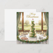 ゴルフコースのクラブハウスからメリークリスマス シーズンカード (正面/裏面)