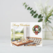 ゴルフコースのクラブハウスからメリークリスマス シーズンポストカード (スタンド正面)