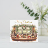 ゴルフコースのクラブハウスからメリークリスマス シーズンポストカード (スタンド正面)