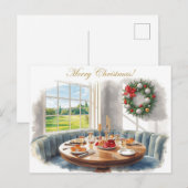 ゴルフコースのクラブハウスからメリークリスマス シーズンポストカード (正面/裏面)
