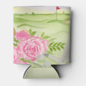 ゴルフコースの水彩牡丹 缶クーラー (正面)