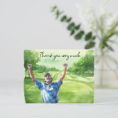 ゴルフコースの水彩色サンキューカード ポストカード (スタンド正面)