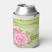 ゴルフコースの水彩芍薬 缶クーラー (缶正面)