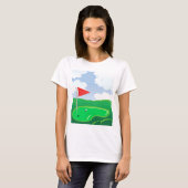 ゴルフコースの緑レディースTシャツ Tシャツ (正面フル)