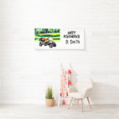 ゴルフコースの背景を持つゴルフリタイア 横断幕 (インサイチュ)