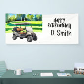 ゴルフコースの背景を持つゴルフリタイア 横断幕 (トレードショー)