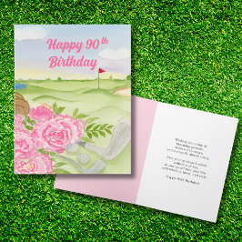 ゴルフコースの芍薬で90歳の誕生日おめでとう カード