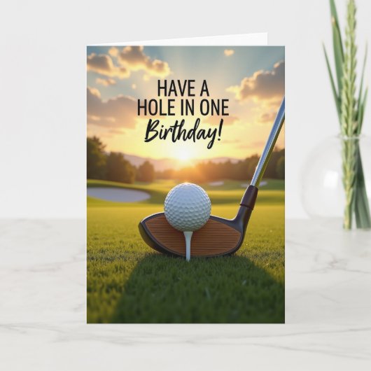 ゴルフコースの誕生日カード カード (正面)