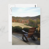 ゴルフコースを見下ろすデッキチェア ポストカード (正面/裏面)