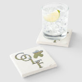 ゴルフコースイメージ付きゴルフロゴ ストーンコースター (横)