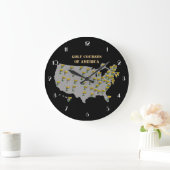 ゴルフコースオブアメリカ地図ウォールクロック ラージ壁時計 (ホーム)