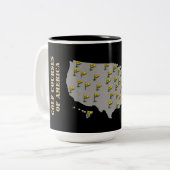 ゴルフコースオブアメリカ地図マグカップ ツートーンマグカップ (正面左)