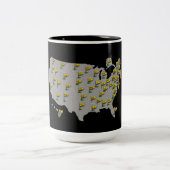 ゴルフコースオブアメリカ地図マグカップ ツートーンマグカップ (中央)