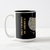 ゴルフコースオブアメリカ地図マグカップ ツートーンマグカップ (左)