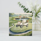ゴルフコースオン文字付き結婚ゴルフ サンキューカード (スタンド正面)