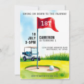 ゴルフコースキッズ1st誕生日パーティー 招待状 (正面)