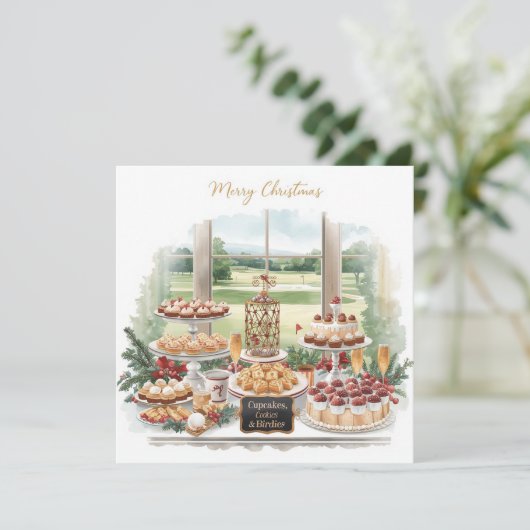 ゴルフコースクラブハウスからゴルフメリークリスマス シーズンカード (スタンド正面)