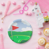 ゴルフコースグリーン紙プレート ペーパープレート (パーティー)