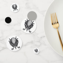 ゴルフコースゴルファーのギフトクラブTボールペンアンドインク コンフェッティ