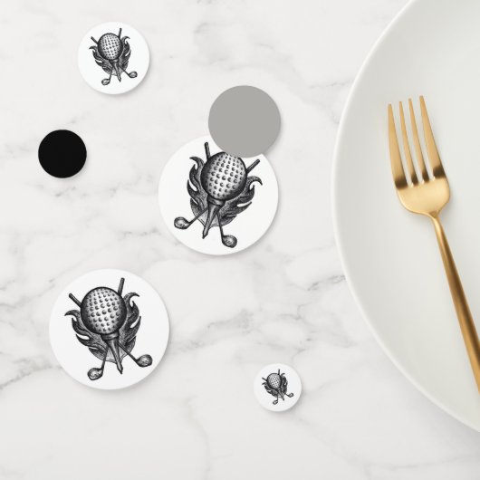 ゴルフコースゴルファーのギフトクラブTボールペンアンドインク コンフェッティ (グループ)