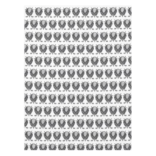 ゴルフコースゴルファーのギフトクラブTボールペンアンドインク テーブルクロス (正面)