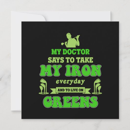 ゴルフコースゴルファーゴルフパターキャディバーディGif 招待状 (正面)