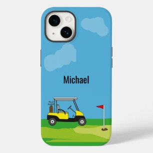 ゴルフコースゴルフカート漫画パーソナライズされた Case-Mate iPhone 14ケース