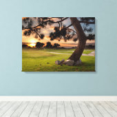 ゴルフコースサンセット キャンバスプリント (インサイチュ (ウッドフロア))