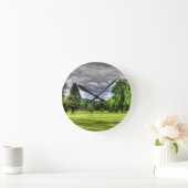 ゴルフコースシーン ラウンド壁時計 (ホーム)