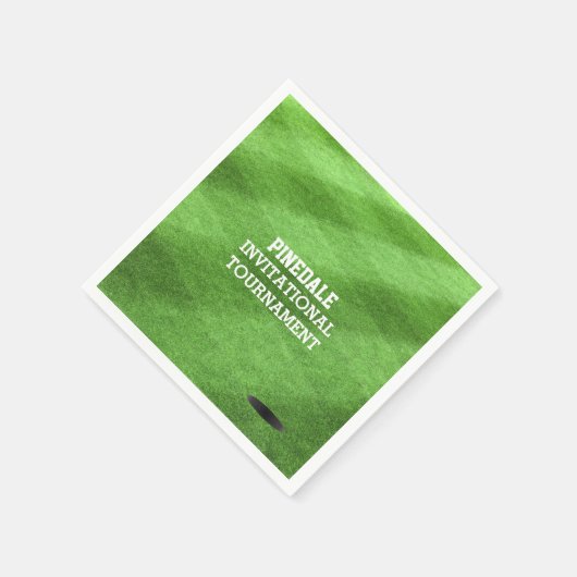 ゴルフコースターフパーソナライズされた スタンダードカクテルナプキン (角)