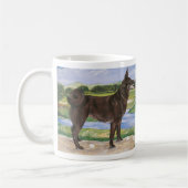 ゴルフコースドッグチョコレートラボミッおもしろいクス コーヒーマグカップ (左)