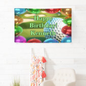 ゴルフコースハッピーバースデーカスタムビニール 横断幕 (インサイチュ)