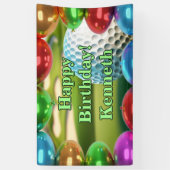 ゴルフコースハッピーバースデーカスタムビニール 横断幕 (縦)